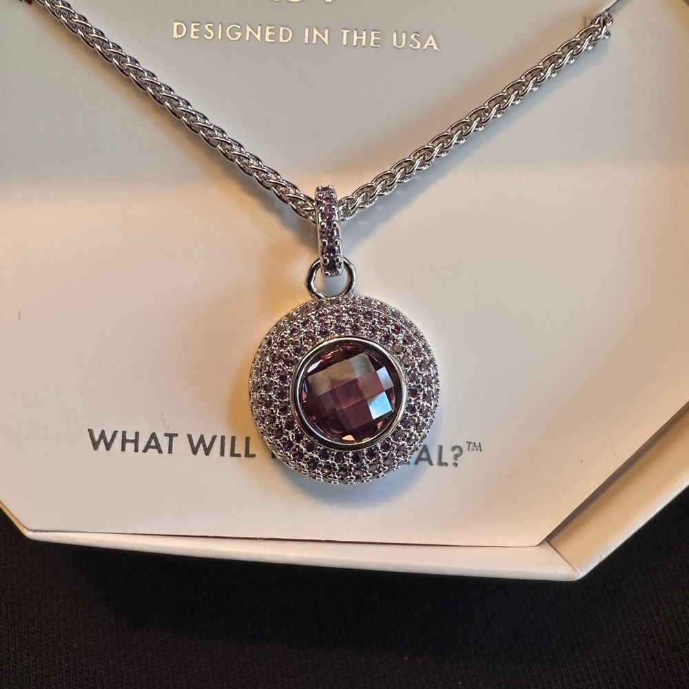 Bomb Party “A Glorious Amulet” Necklace – Amethyst | Rhodium Plated ✨